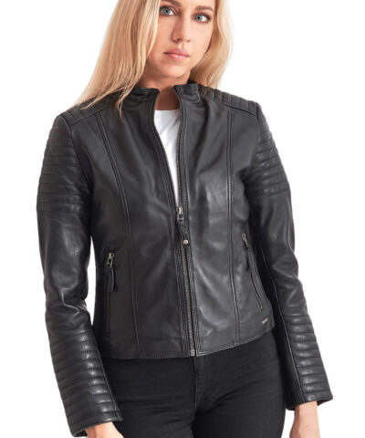 PASIPHAE SHEEP BLACK - AUTHENTIC WOMENS BLACK LEATHER JACKET