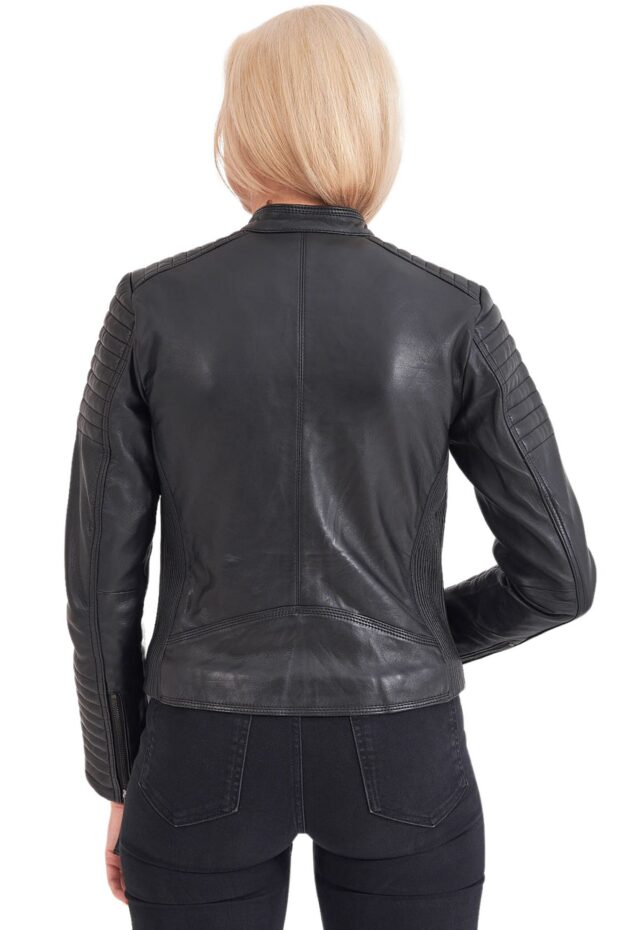 PASIPHAE SHEEP BLACK - AUTHENTIC WOMENS BLACK LEATHER JACKET
