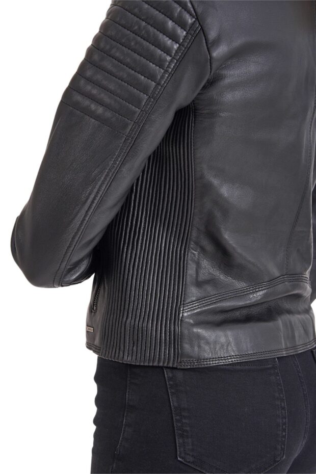 PASIPHAE SHEEP BLACK - AUTHENTIC WOMENS BLACK LEATHER JACKET