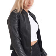 PASIPHAE SHEEP BLACK - AUTHENTIC WOMENS BLACK LEATHER JACKET