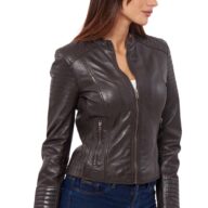 PASIPHAE SHEEP BROWN - AUTHENTIC WOMENS BROWN LEATHER JACKET
