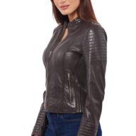 PASIPHAE SHEEP BROWN - AUTHENTIC WOMENS BROWN LEATHER JACKET