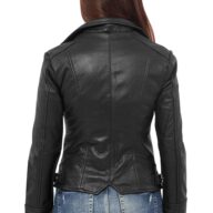 PHEDRA BUFFALO BLACK - AUTHENTIC WOMENS BLACK LEATHER JACKET