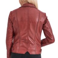 PHEDRA SHEEP RED - AUTHENTIC WOMENS RED LEATHER JACKET