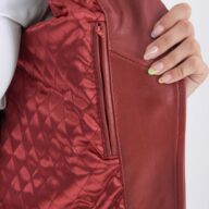 PHEDRA SHEEP RED - AUTHENTIC WOMENS RED LEATHER JACKET