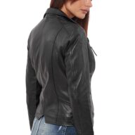 PHEDRA SHEEP BLACK - AUTHENTIC WOMENS BLACK LEATHER JACKET