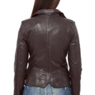 PHEDRA SHEEP BROWN - AUTHENTIC WOMENS BROWN LEATHER JACKET