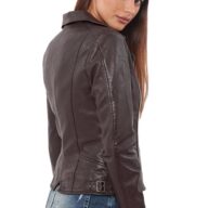 PHEDRA SHEEP BROWN - AUTHENTIC WOMENS BROWN LEATHER JACKET