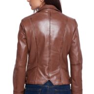 PHEDRA SHEEP COGNAC - AUTHENTIC WOMENS COGNAC LEATHER JACKET