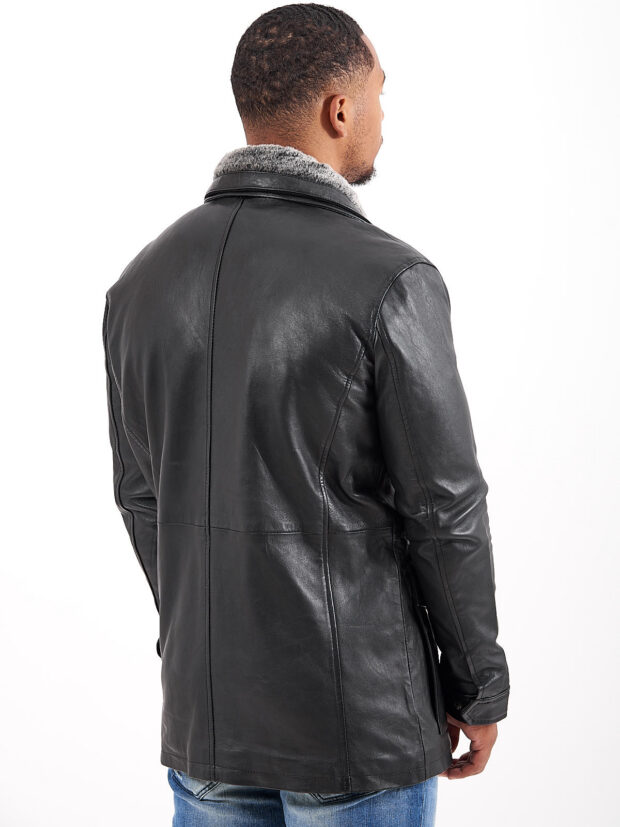 QUEBEC SHEEP BLACK - AUTHENTIC MENS BLACK LEATHER JACKET