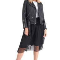 RHEA-SILVER SHEEP BLACK - AUTHENTIC WOMENS BLACK LEATHER JACKET