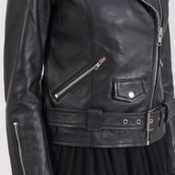 RHEA-SILVER SHEEP BLACK - AUTHENTIC WOMENS BLACK LEATHER JACKET
