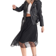 RHEA-SILVER SHEEP BLACK - AUTHENTIC WOMENS BLACK LEATHER JACKET