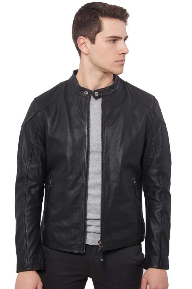 ROMEO BUFFALO BLACK - AUTHENTIC MENS BLACK LEATHER JACKET