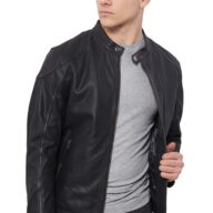 ROMEO BUFFALO BLACK - AUTHENTIC MENS BLACK LEATHER JACKET