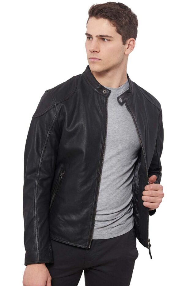 ROMEO BUFFALO BLACK - AUTHENTIC MENS BLACK LEATHER JACKET