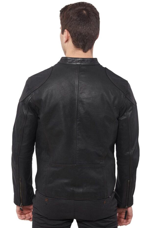 ROMEO BUFFALO BLACK - AUTHENTIC MENS BLACK LEATHER JACKET