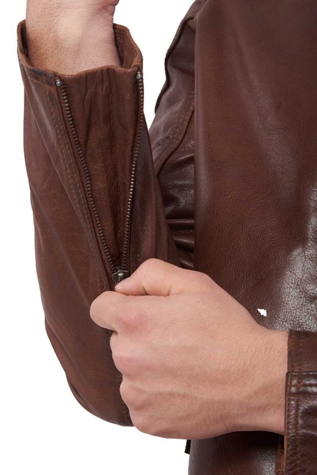 ROMEO BUFFALO COGNAC - AUTHENTIC MENS COGNAC LEATHER JACKET