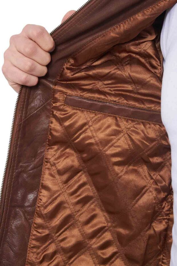 ROMEO BUFFALO COGNAC - AUTHENTIC MENS COGNAC LEATHER JACKET