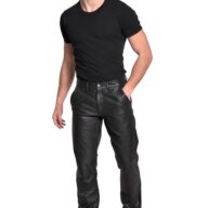 SLIM SHEEP BLACK - AUTHENTIC MENS LEATHER PANTS