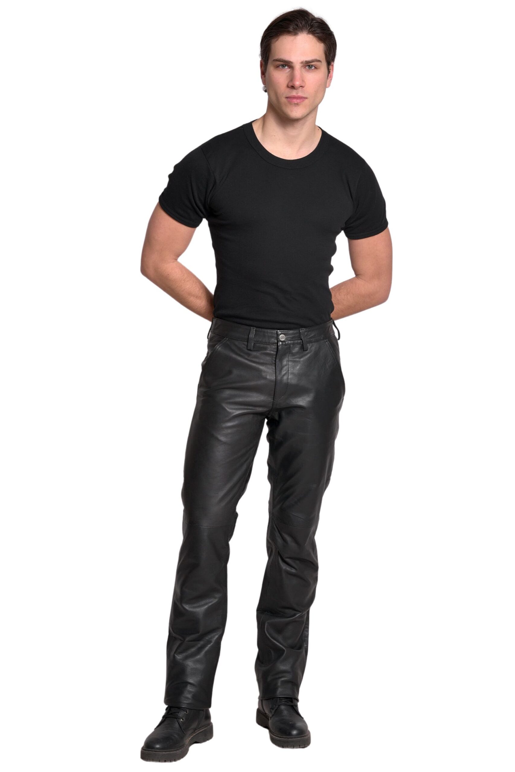 SLIM SHEEP BLACK - AUTHENTIC MENS LEATHER PANTS
