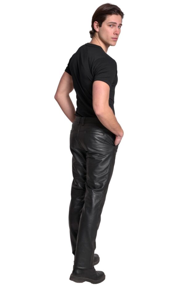 SLIM SHEEP BLACK - AUTHENTIC MENS LEATHER PANTS
