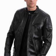 DELTA SHEEP BLACK - AUTHENTIC MENS BLACK LEATHER JACKET