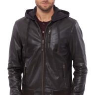 SUGAR BUFFALO BROWN - AUTHENTIC MENS BLACK LEATHER JACKET