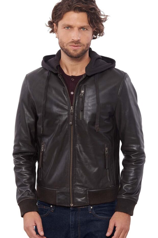 SUGAR BUFFALO BROWN - AUTHENTIC MENS BLACK LEATHER JACKET