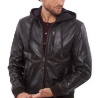SUGAR BUFFALO BROWN - AUTHENTIC MENS BLACK LEATHER JACKET