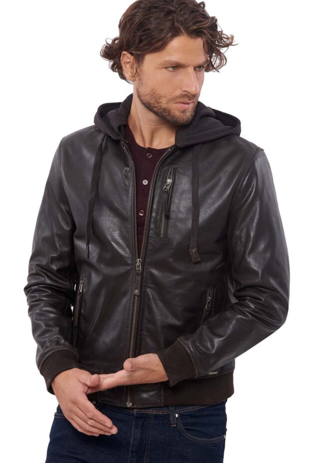 SUGAR BUFFALO BROWN - AUTHENTIC MENS BLACK LEATHER JACKET