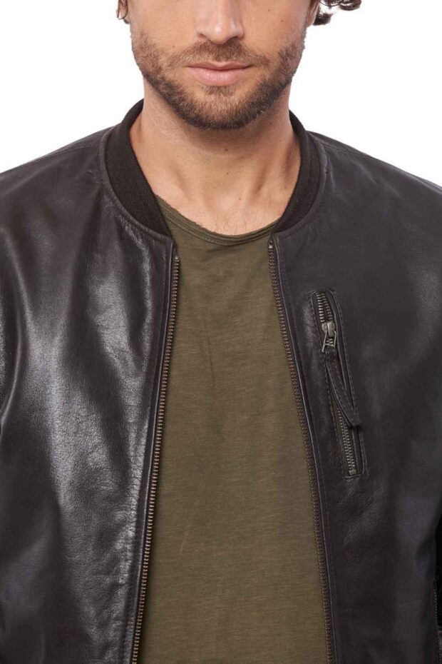SUGAR BUFFALO BROWN - AUTHENTIC MENS BLACK LEATHER JACKET
