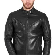VIPER SHEEP BLACK - AUTHENTIC MENS BLACK LEATHER JACKET