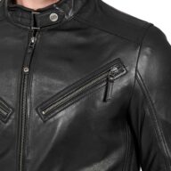 VIPER SHEEP BLACK - AUTHENTIC MENS BLACK LEATHER JACKET