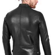 VIPER SHEEP BLACK - AUTHENTIC MENS BLACK LEATHER JACKET