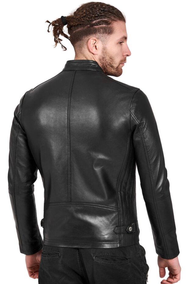VIPER SHEEP BLACK - AUTHENTIC MENS BLACK LEATHER JACKET