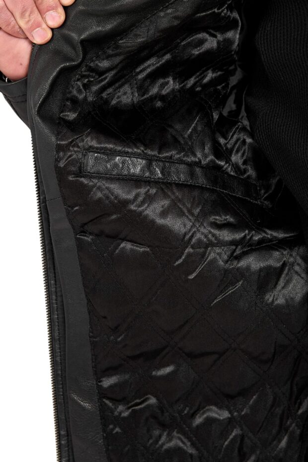 VIPER SHEEP BLACK - AUTHENTIC MENS BLACK LEATHER JACKET