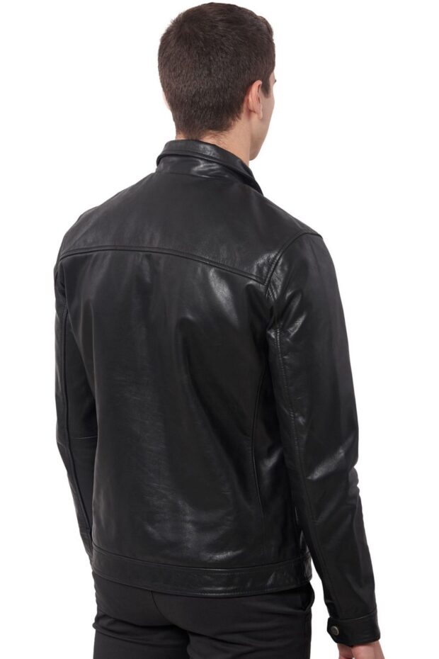 WHISKEY BUFFALO BLACK - AUTHENTIC MENS BLACK LEATHER JACKET
