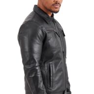 WHISKEY SHEEP BLACK - AUTHENTIC MENS BLACK LEATHER JACKET
