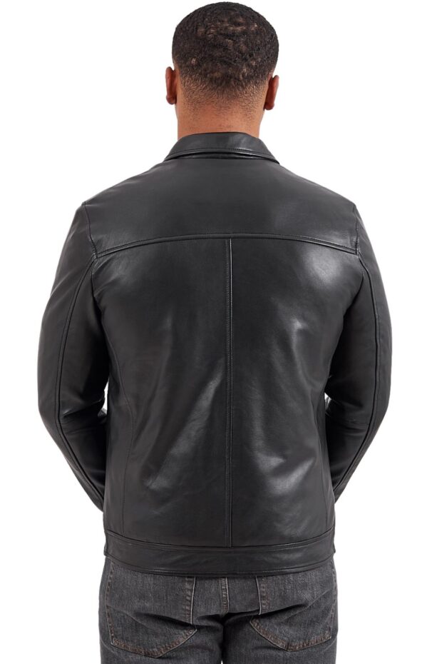 WHISKEY SHEEP BLACK - AUTHENTIC MENS BLACK LEATHER JACKET