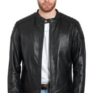 YANKEE SHEEP BLACK - AUTHENTIC MENS BLACK LEATHER JACKET
