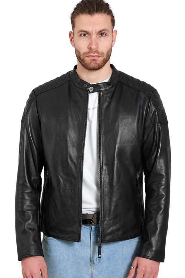 YANKEE SHEEP BLACK - AUTHENTIC MENS BLACK LEATHER JACKET