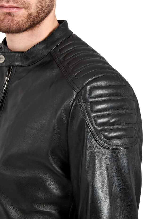 YANKEE SHEEP BLACK - AUTHENTIC MENS BLACK LEATHER JACKET